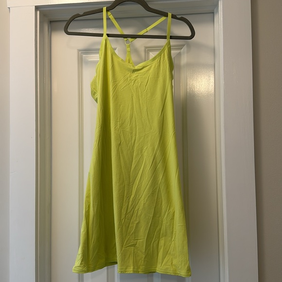 Outdoor Voices OV The Exercise Dress Margarita Neon Yellow Green Sz L - Picture 2 of 5